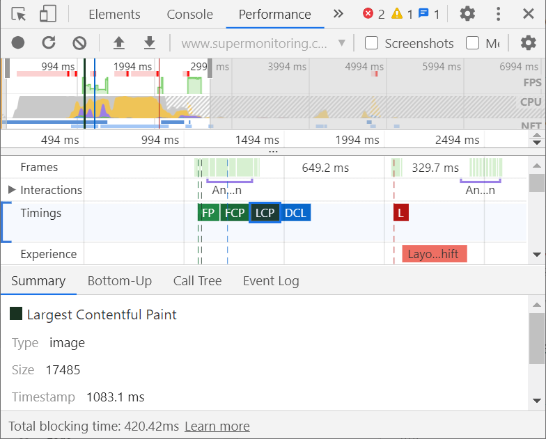 Chrome DevTools - captura de pantalla
