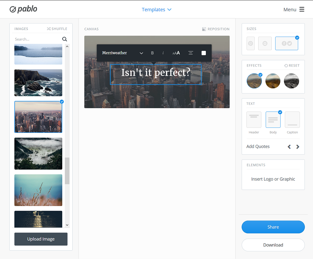 Create super-shareable images with Pablo