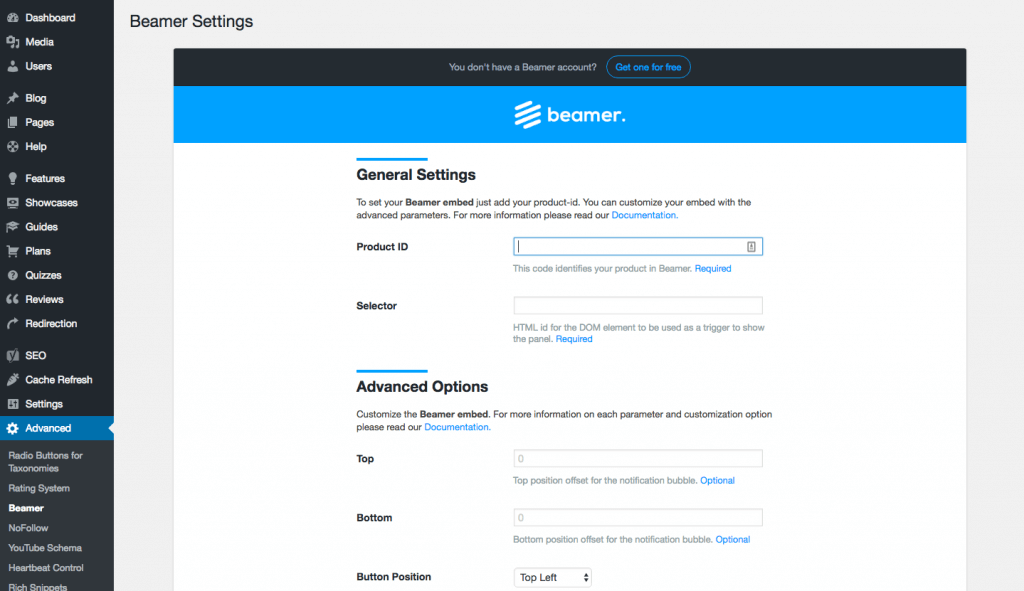 Beamer - WordPress screenshot