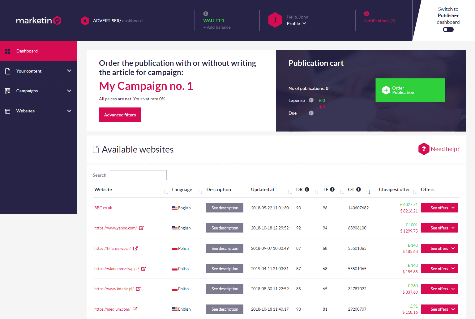 Marketin9 - screenshot