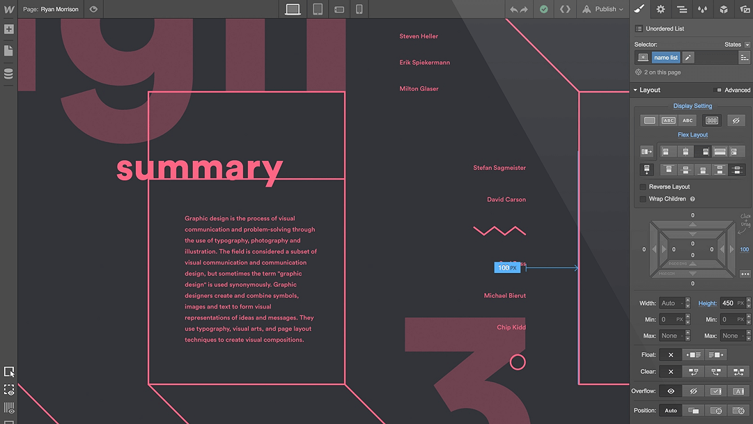 Webflow - screenshot