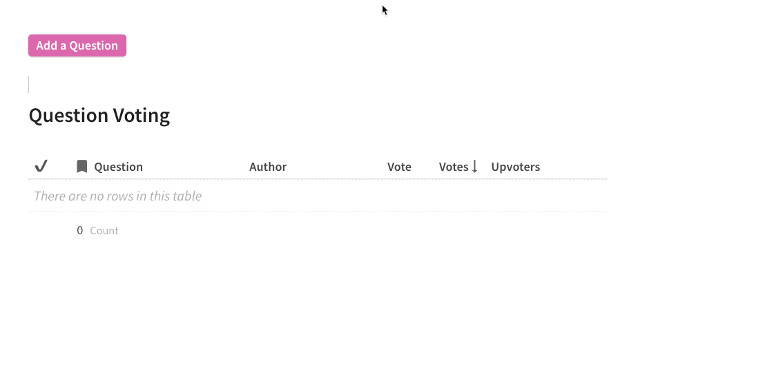 Coda - question voting