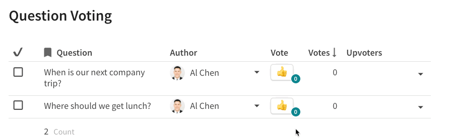 Coda - question voting 2