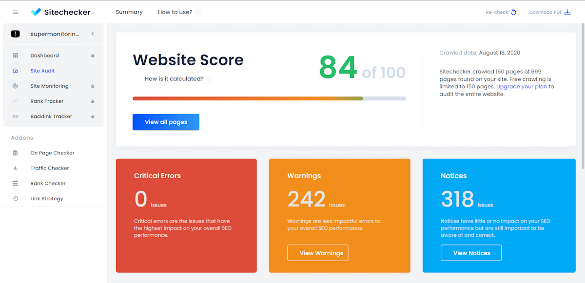 Sitechecker - screenshot