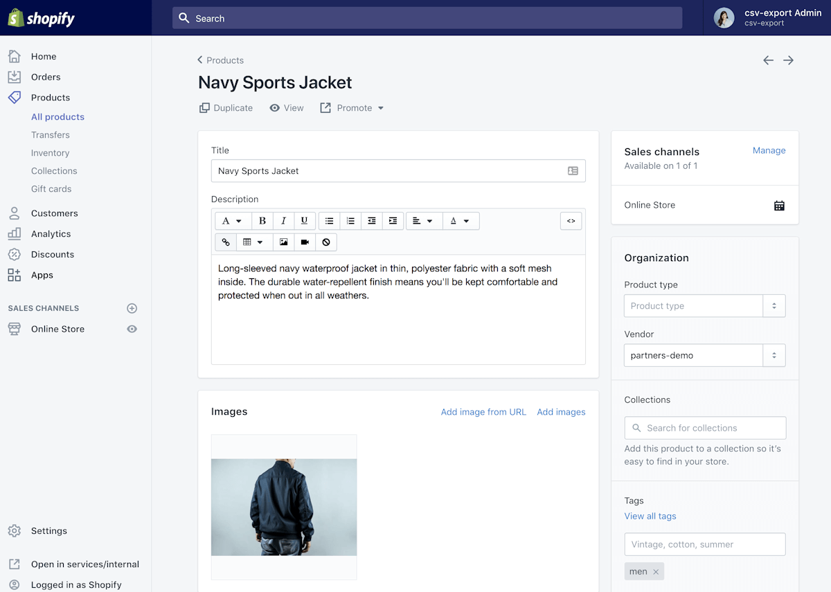 Shopify - screenshot