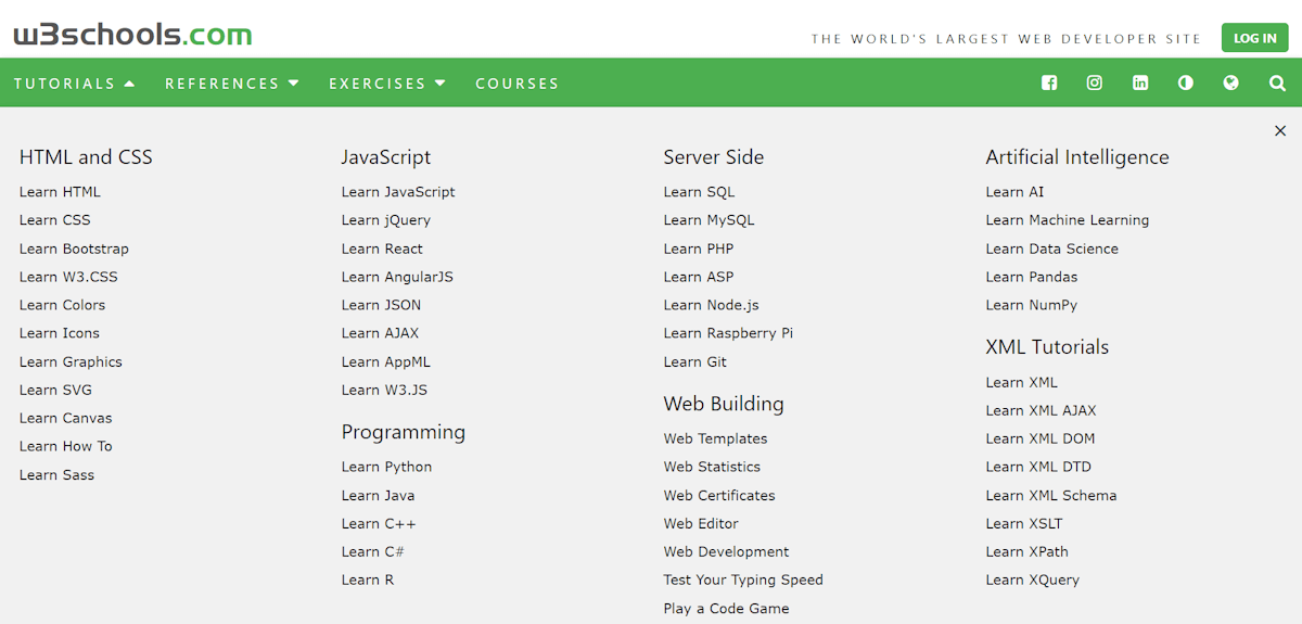 W3Schools - screenshot