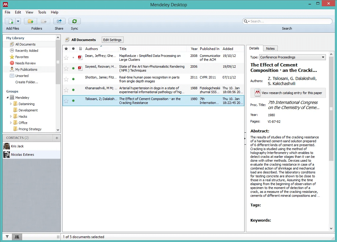 Mendeley - screenshot