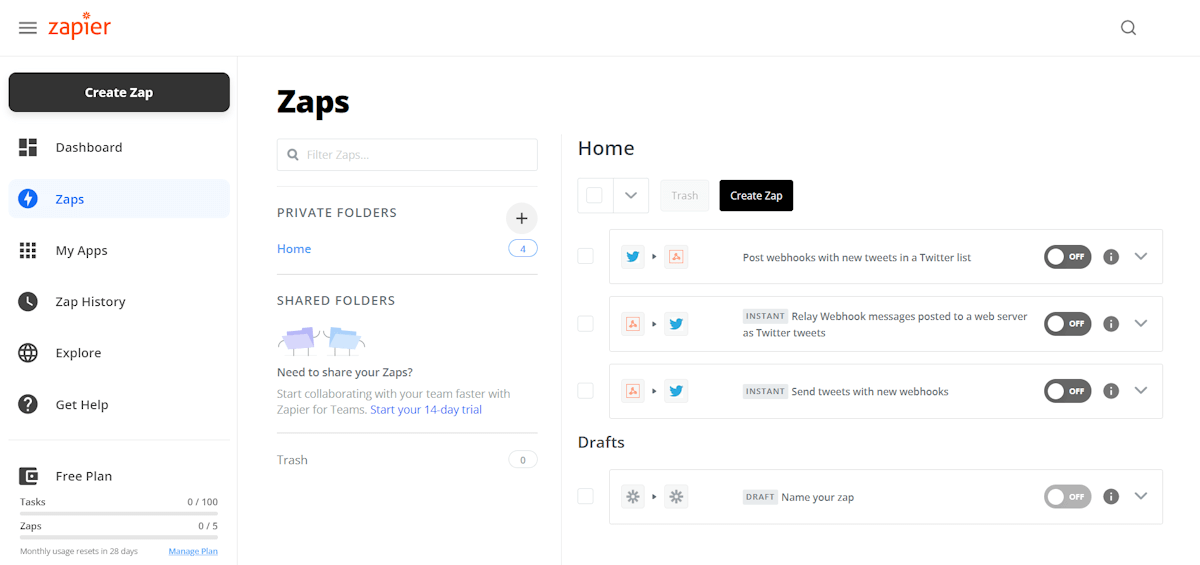 Zapier - screenshot