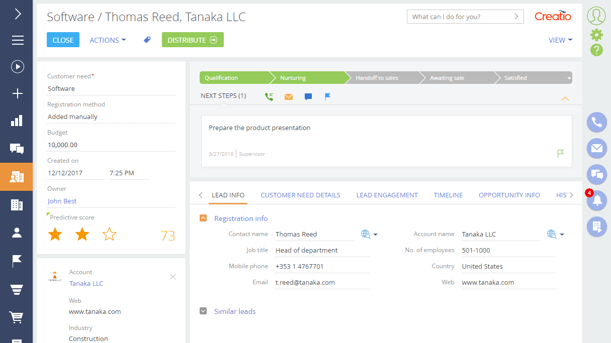 Creatio CRM - screenshot 1