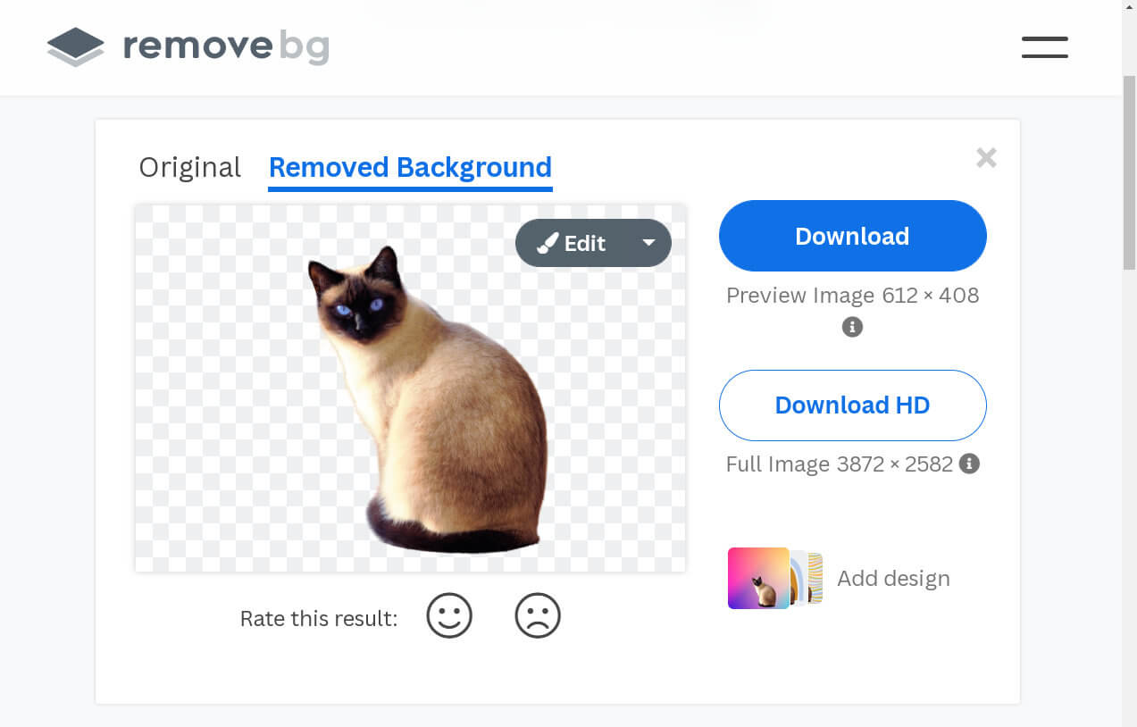 Remove.bg - screenshot