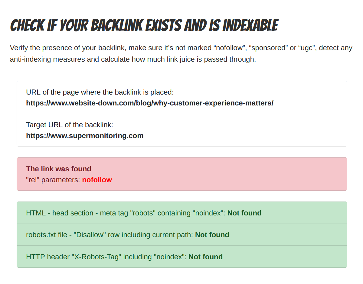 Super Monitoring Backlink Checker - screenshot