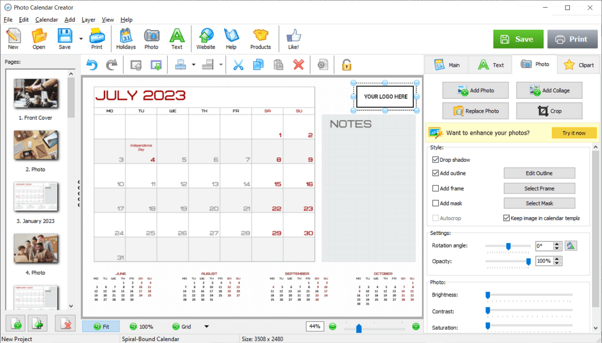 Photo Calendar Creator - screenshot