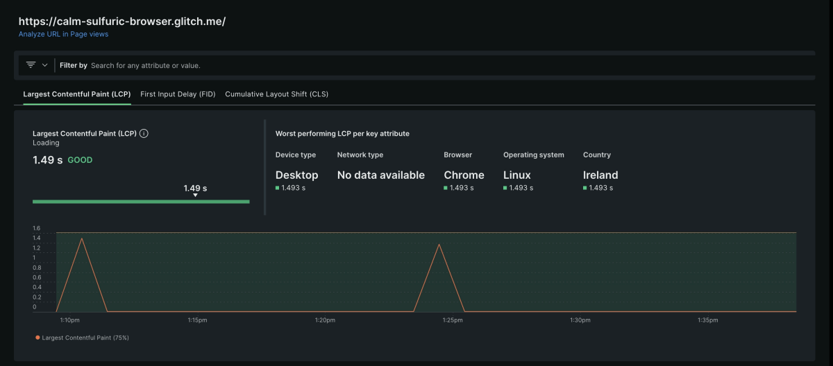 New Relic - captura de pantalla