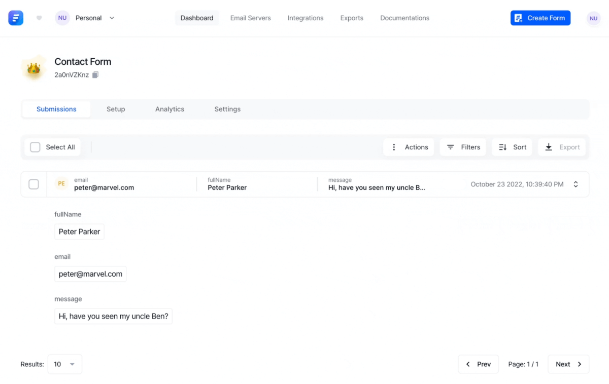 Formcarry - screenshot