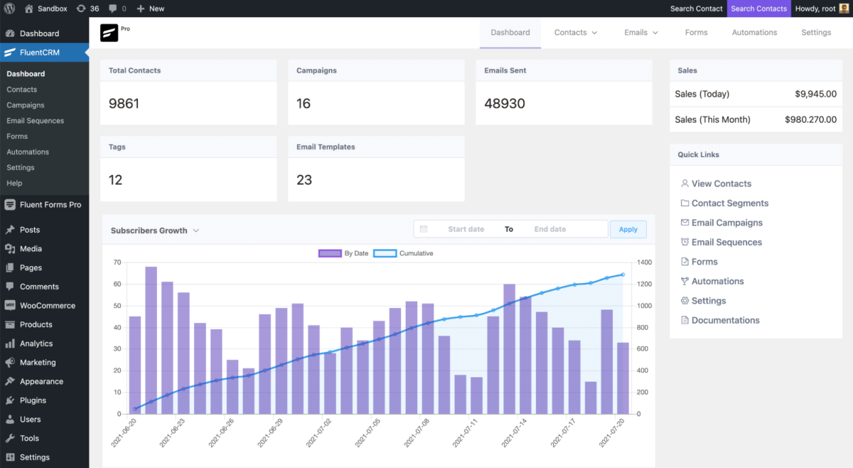 FluentCRM - screenshot
