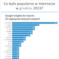 Najpopularniejsze strony internetowe, zapytania Google, strony na Facebook’u w grudniu 2013