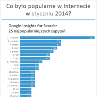 Najpopularniejsze strony internetowe, zapytania Google, strony na Facebook’u w styczniu 2014
