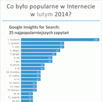 Najpopularniejsze strony internetowe, zapytania Google, strony na Facebook’u w lutym 2014