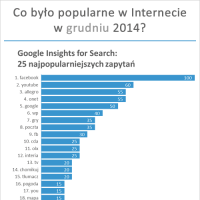 Najpopularniejsze strony internetowe, zapytania Google, strony na Facebook’u w grudniu 2014